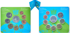 San Marino Republic 2008 R Euros Coinage Set (Set with 9 coins, 5 Euros minted from silver .925) Silver (.925) Rome Mint BU