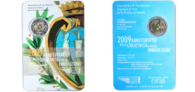 San Marino Republic 2009 R 2 Euros (Creativity and Innovation) Bimetallic: nickel brass clad nickel centre in copper-nickel ring Rome Mint (130000) 8....