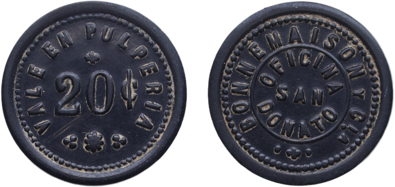 Chile Republic ND Token - Vale en pulperia, Oficina San Donato Plastic 1.56g UNC