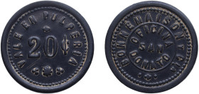 Chile Republic ND Token - Vale en pulperia, Oficina San Donato Plastic 1.56g UNC