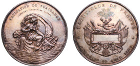 France 1867 Medal - Société d'Encouragement pour la Navigation de Plaisance Silver Paris Mint 154.56g UNC