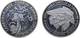 French Indochina French colony 1954 Medal - Hommage aux combattants de la campagne d’Indochine Silver (.925) 24.99g PF