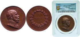 Germany Kingdom of Prussia Second Empire 1887 Medal - 80-jähriges Dienstjubiläum Bronze PCGS SP 64