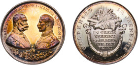 Germany Second Empire 1914 Medal - Brotherhood in arms between Wilhelm II and Franz Joseph I Edge marked: SILBER 990 Silver (.990) 17.96g PF Zetzmann ...