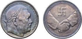 Germany Third Reich 1934 Medal - Death of Paul von Hindenburg Silver 21.3g UNC