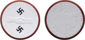 Germany Third Reich 1939 Medal - 1939 Prägefrisch White Porcelain 18.13g BU