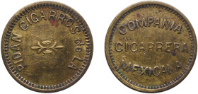 Mexico ND Token - Compania Cigarrera Mexicana Brass 4.54g AU