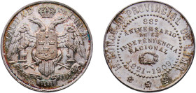 Peru Republic 1906 Medal - The 88th anniversary of Peruvian independence Silver 13.04g UNC