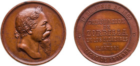 Spain Kingdom 1889 Medal - Coronación de Zorrilla en los alcázares de La Alhambra Bronze 46.72g UNC