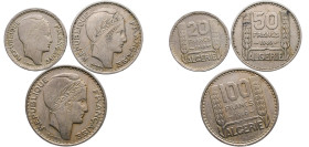 Algeria French Overseas Department 1949 - 1950 Coinage (Lot with 3 coins) Copper-nickel Paris Mint AU