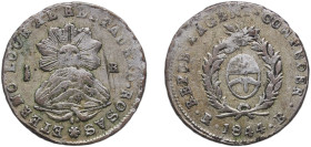Argentina Confederate Province 1844 R ½ Real (Province of La Rioja) Silver (.875) 1.63g VF KM 18 CJ 67