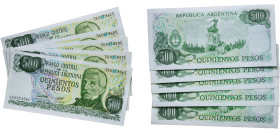 Argentina Federal Republic 1977 - 1982 500 Pesos (Lot with 5 Banknotes) Paper UNC P 303 Bottero 2421 to 2434