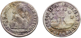 Bolivia Republic 1830 PTS JL ½ Sol Silver (.667) Potosi Mint 1.6g XF KM 93