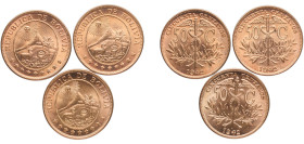Bolivia Republic 1942 50 Centavos (Lot of 3 Coins) Brass Philadelphia Mint BU KM 182a Schön 13