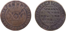 Brazil Portuguese colony 1752 - 1776 20 Réis - José I Copper Lisbon Mint 13.59g VF KM 175 Bentes 230; 231; 232; 233