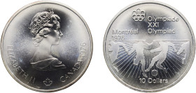 Canada Commonwealth 1976 10 Dollars - Elizabeth II (Soccer) Silver (.925) Ottawa Mint (1985257) 48.48g BU Ch RC-1423a Ch RC-1423b KM 111