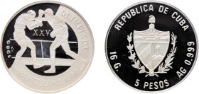 Cuba Second Republic 1989 5 Pesos (Boxing) Silver (.999) (10000) 15.91g PF KM 224 JMA AAEE358