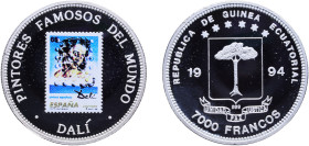 Equatorial Guinea Republic 1994 7000 Francos CFA Silver (.999) South African Mint 20.2g PF KM 113