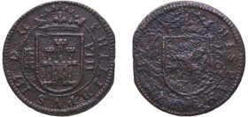Spain Kingdom 1607 8 Maravedis - Felipe III (milled) Copper Segovia Mint 5.12g VF Corrossion