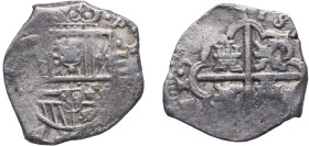 Spain Kingdom 1618 G 4 Reales - Felipe III Ensayador G: Gaspar de Talavera Rare Silver (.931) Seville Mint 13.33g VF KM 35