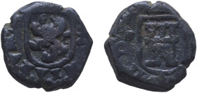 Spain Kingdom 1696 2 Maravedis - Carlos II Copper 5.75g VF KM 5