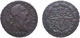 Spain Kingdom 1786 4 Maravedis - Carlos III Copper Segovia Mint 5.18g VF KM 407