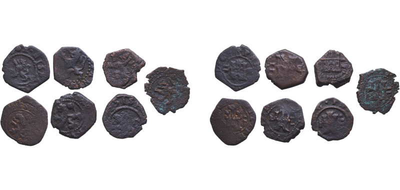 Spain Kingdom 17th Century 2 Maravedis (Lot with 7 coins) Copper VF