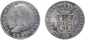 Spain Kingdom 1808 M AI 4 Reales - Jose I Bonaparte Silver (.812) Madrid Mint 5.77g VF KM 540