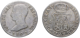Spain Kingdom 1809 M AI 4 Reales - Jose I Bonaparte Silver (.812) Madrid Mint 5.76g VF KM 540