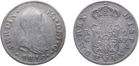 Spain Kingdom 1810 C SF 2 Reales - Fernando VII Silver (.812) Traveling mint of Catalonia 5.57g VF KM 474.2
