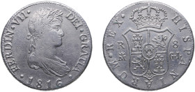 Spain Kingdom 1816 M GJ 8 Reales - Fernando VII (2nd portrait) Silver (.903) Madrid Mint 27.02g XF KM 466