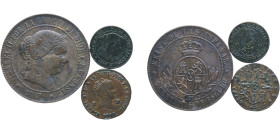 Spain Kingdom 1847 - 1867 Coinage - Isabella II (Lot with 3 coins) Bronze AU