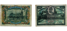 Spain Kingdom 1907 100 Pesetas Paper VF P 64