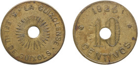 Spain Kingdom 1925 10 Centimos - La Guixolense Brass 7.09g AU AL 2140-v