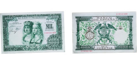 Spain Kingdom 1957 1000 Pesetas Paper XF Doblez central P 149
