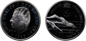 Spain Kingdom 1996 M 1000 Pesetas - Juan Carlos I (1996 Summer Paralympics) Silver (.925) Madrid Mint (30000) 13g PF KM 973