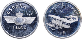 Spain Kingdom 1997 M 1 Euro (Maurice Farman) Silver (.925) Madrid Mint (50000) 6.78g PF