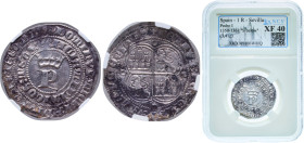 Spain Kingdom of Castile and Leon 1350 - 1366 S Real - Pedro I Silver (.931) Seville Mint 3.41g NCV XF 40 AB 380 Cy 1289