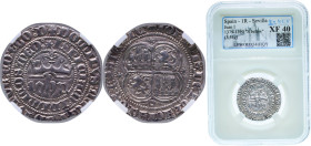 Spain Kingdom of Castile and Leon 1379 - 1390 S Real - Juan I Silver (.931) Seville Mint 3.34g NCV XF 40 AB 539 Cy 1441