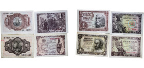 Spain Nationalist Government 1943 - 1953 Banknotes (Lot with 4 Banknotes) Paper XF