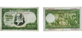 Spain Nationalist Government 1951 1000 Pesetas Paper VF Doblez central P 143
