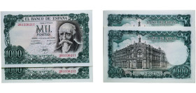 Spain Nationalist Government 1971 1000 Pesetas (Lot with 2 Banknotes, Correlative) Paper AU P 154