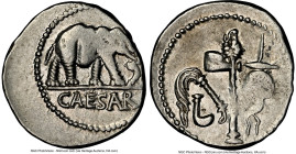 Julius Caesar, as Dictator (49-44 BC). AR denarius (19mm, 3.90 gm, 7h). NGC Choice VF 3/5 - 5/5. Military mint traveling with Caesar in northern Italy...