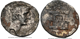 Augustus (27 BC-AD 14). AR/AE fourée denarius (20mm, 11h). NGC VG, core visible, edge chips. Ancient forgery of uncertain Italian mint, possibly Rome,...