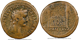 Divus Augustus (27 BC-AD 14). AE as (26mm, 8h). NGC Fine. Lugdunum, AD 9-14. CAESAR AVGVSTVS DIVI F PATER PATRIAE, laureate head of Augustus right / R...