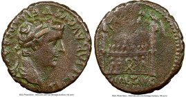 Tiberius, as Caesar (AD 14-37). AE as (24mm, 11h). NGC VF. Lugdunum, AD 12. TI CAESAR AVGVST-F IMPERATOR VII, laureate head of Tiberius right / ROM ET...