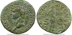Claudius I (AD 41-54). AE as (29mm, 6h). NGC Choice Fine. Rome, ca. AD 50-54. TI CLAVDIVS CAESAR AVG P M TR P IMP P P, bare head of Claudius left / LI...