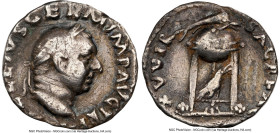 Vitellius (late April-20 December AD 69). AR denarius (17mm, 2.62 gm, 5h). NGC Choice Fine 4/5 - 2/5, scratches, brushed, edge filing. Rome. A VITELLI...