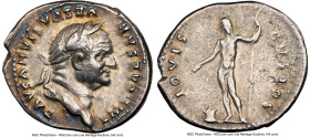 Vespasian (AD 69-79). AR denarius (20mm, 3.29 gm, 7h). NGC Choice VF 4/5 - 3/5, light marks. Rome, AD 76. IMP CAESAR-VESPASIANVS AVG, laureate head of...