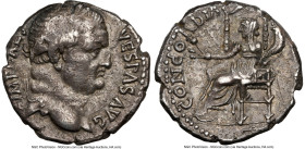 Vespasian (AD 69-79). AR denarius (16mm, 3.46 gm, 7h). NGC Choice VF 2/5 - 3/5. Ephesus, AD 70. IMP CAES-VESPAS AVG, laureate head of Vespasian right ...